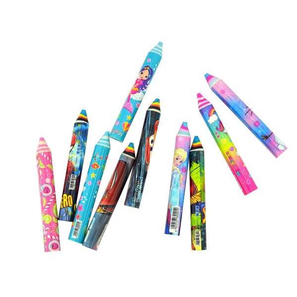 Crackles Cutest Pencil Shaped Printed Long Erasers - Set Of 10